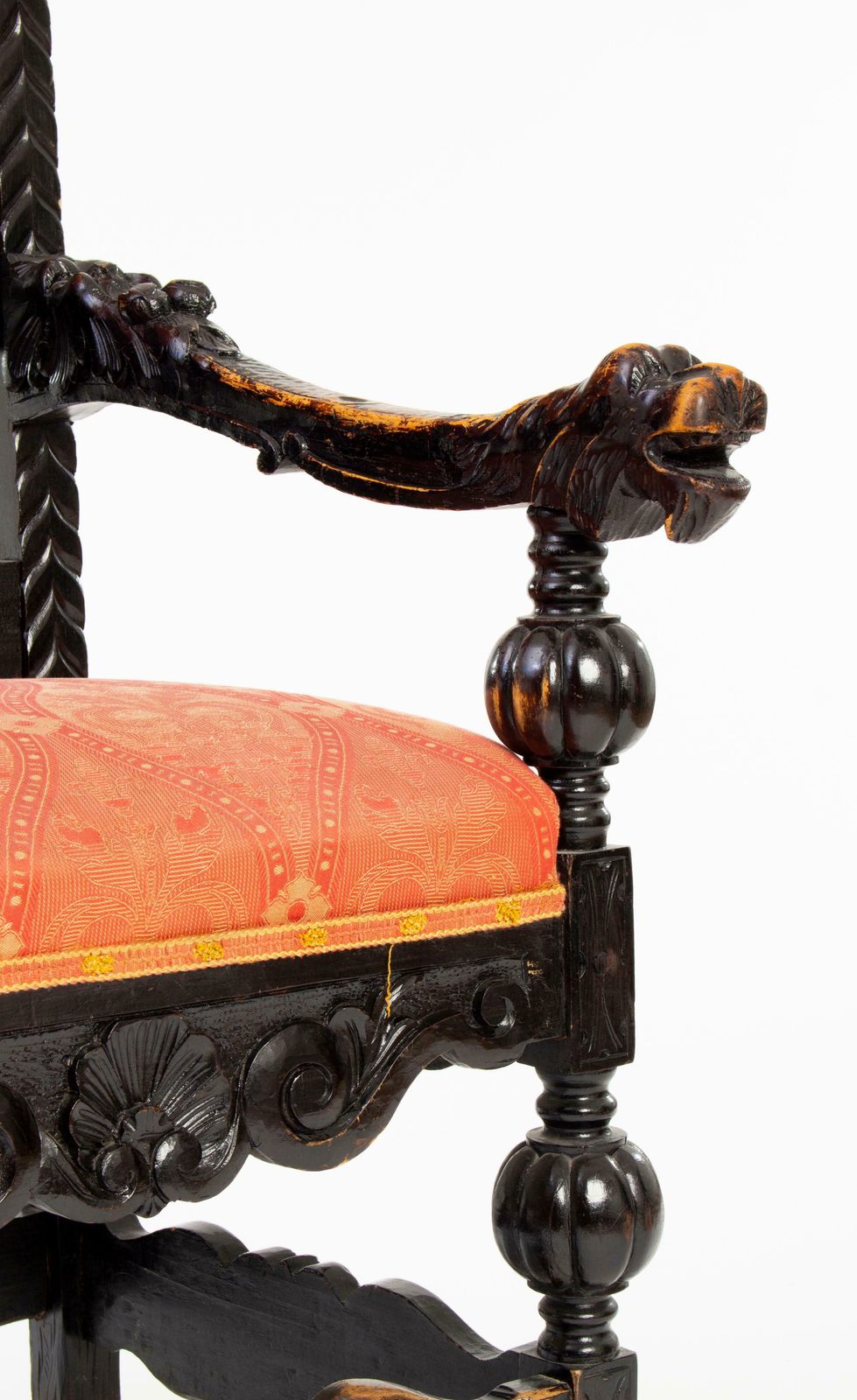 Antique Carved Basswood Throne Chairs In Historicist Style, Ca. 1900 photo vinterior