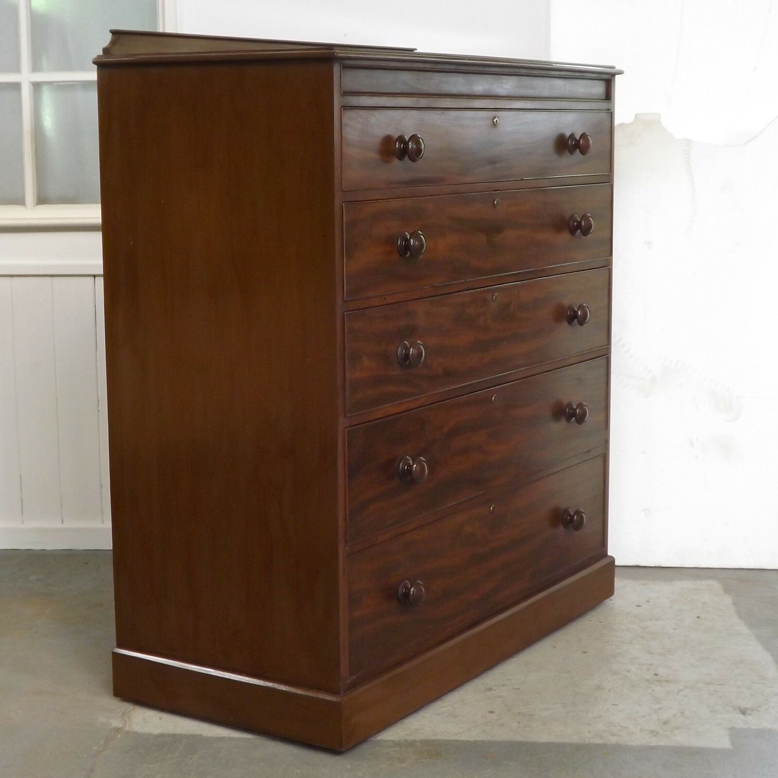 Large Linen Chest (Delivery Available) Chest Of Drawers Mahogany & Paint photo furniture