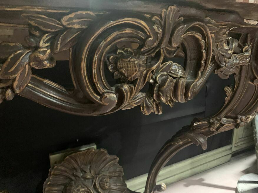 Louis XV Console In Carved And Patinated Wood, 18th Century Period photo 1861.5