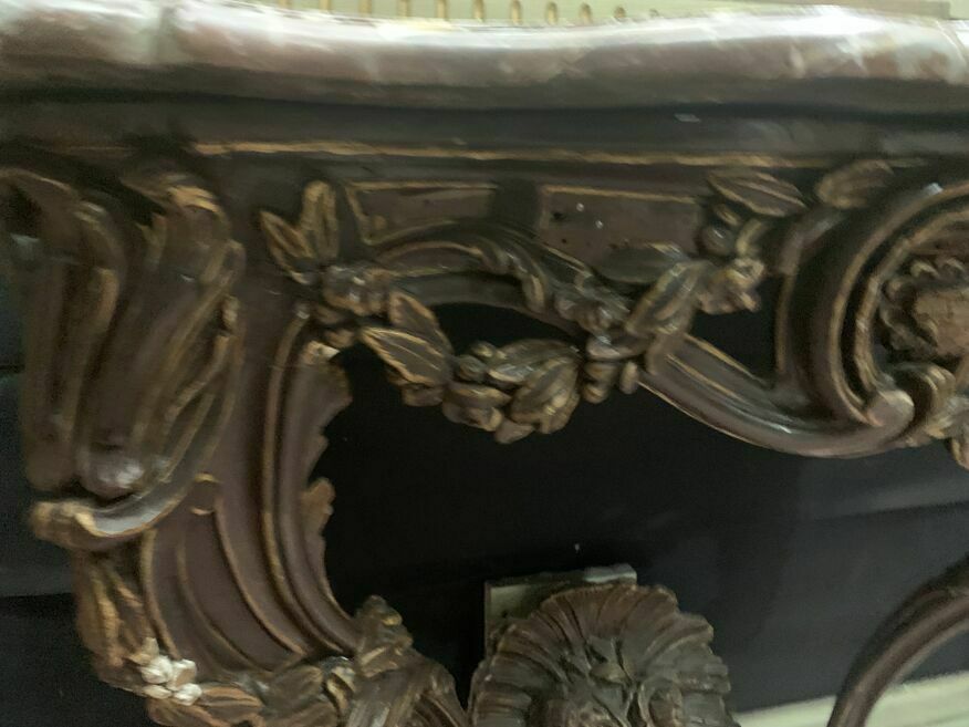 Louis XV Console In Carved And Patinated Wood, 18th Century Period photo vinterior