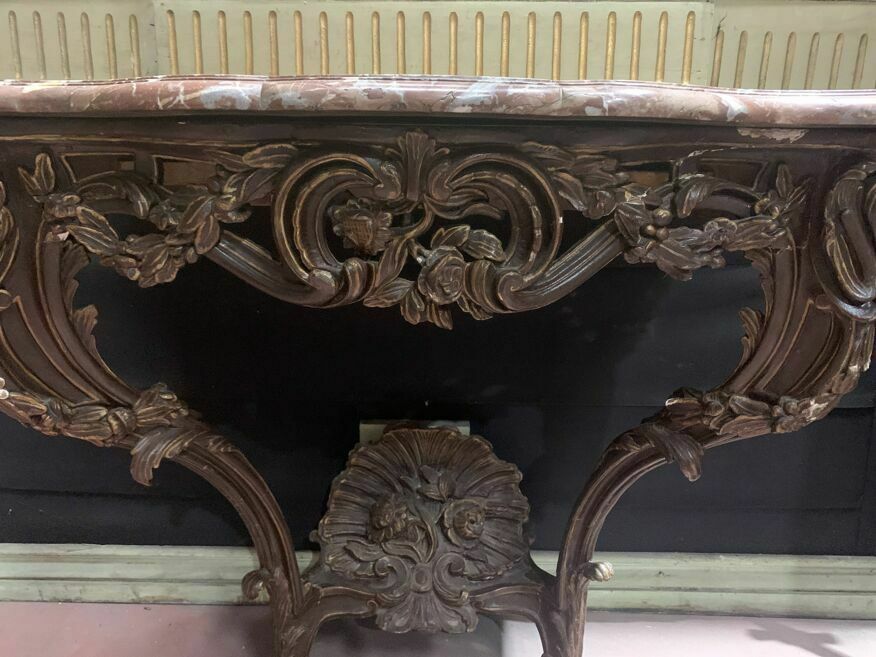 1861.5 Louis XV Console In Carved And Patinated Wood, 18th Century Period photo