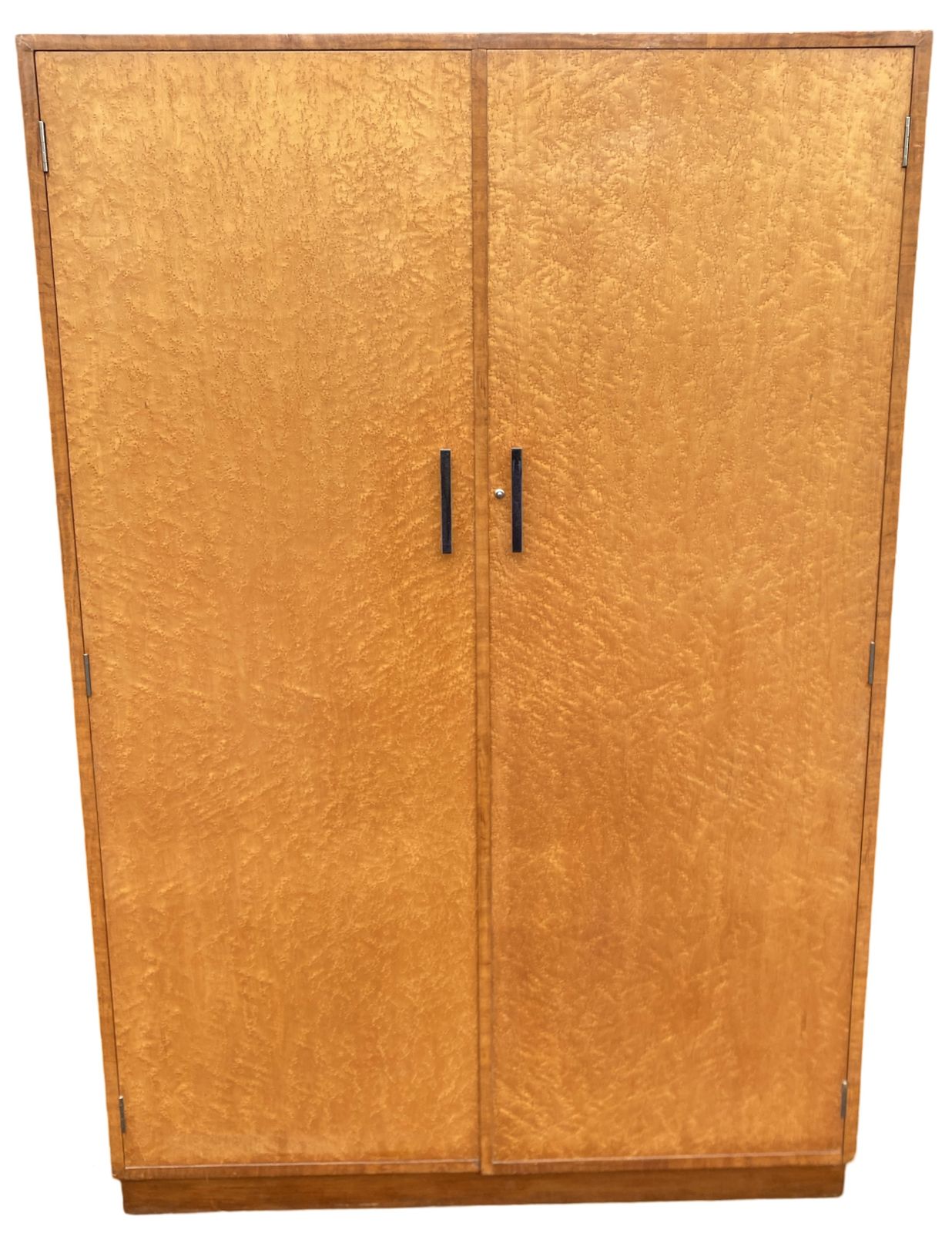 A French Art Deco Birds Eye Maple Double Wardrobe , C1930