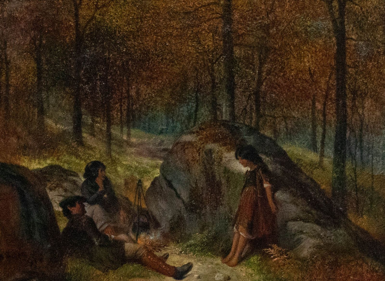 Samuel Baldwin (1818 1891) 1891 Oil, Camping In The Woods photo furniture