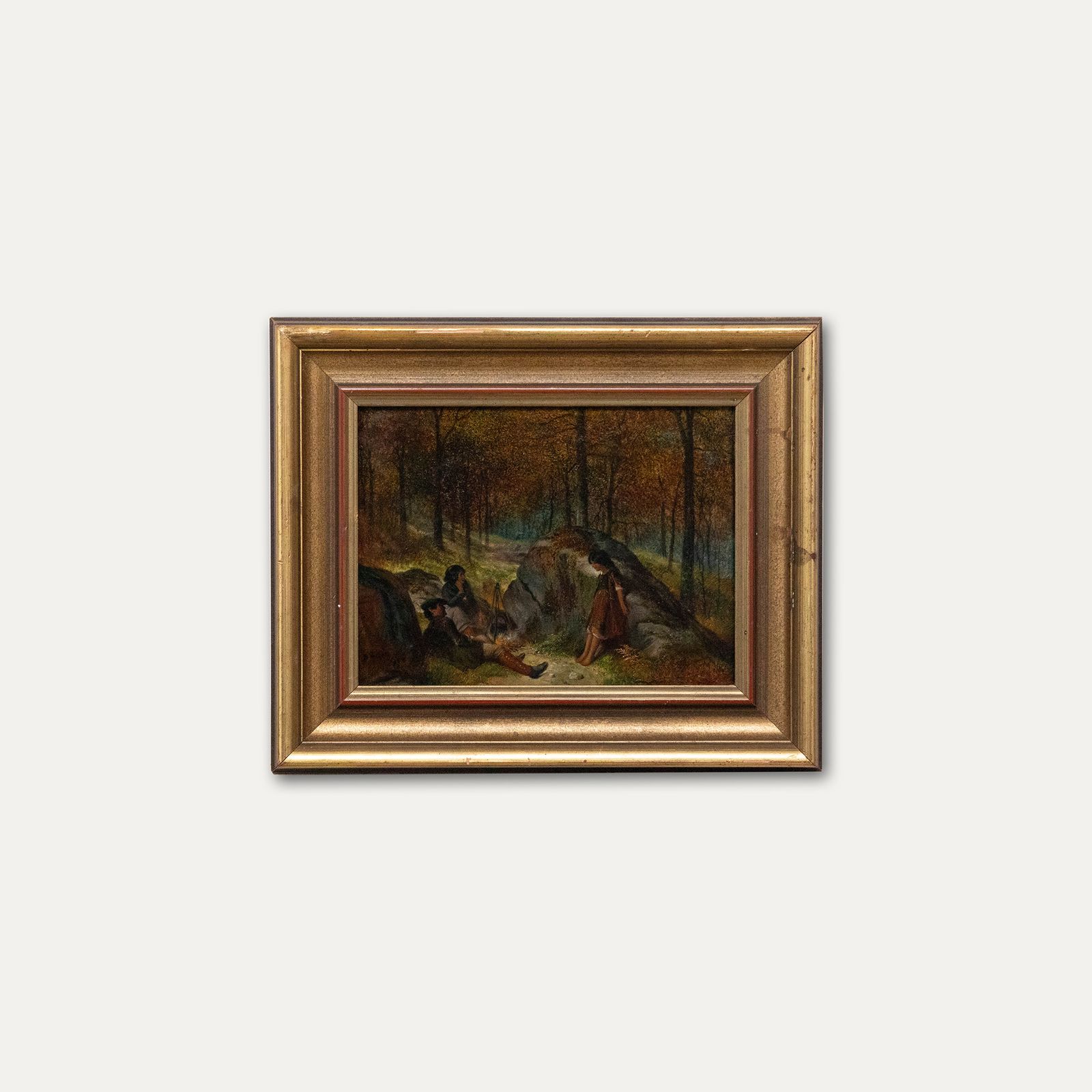 Samuel Baldwin (1818 1891) 1891 Oil, Camping In The Woods photo buy
