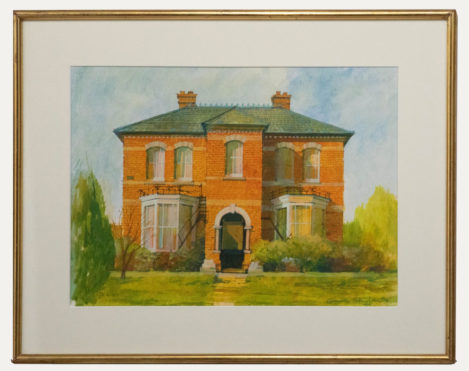 Grenville Cottingham Rsma Rba (1943 2007) Watercolour, The Red Brick House