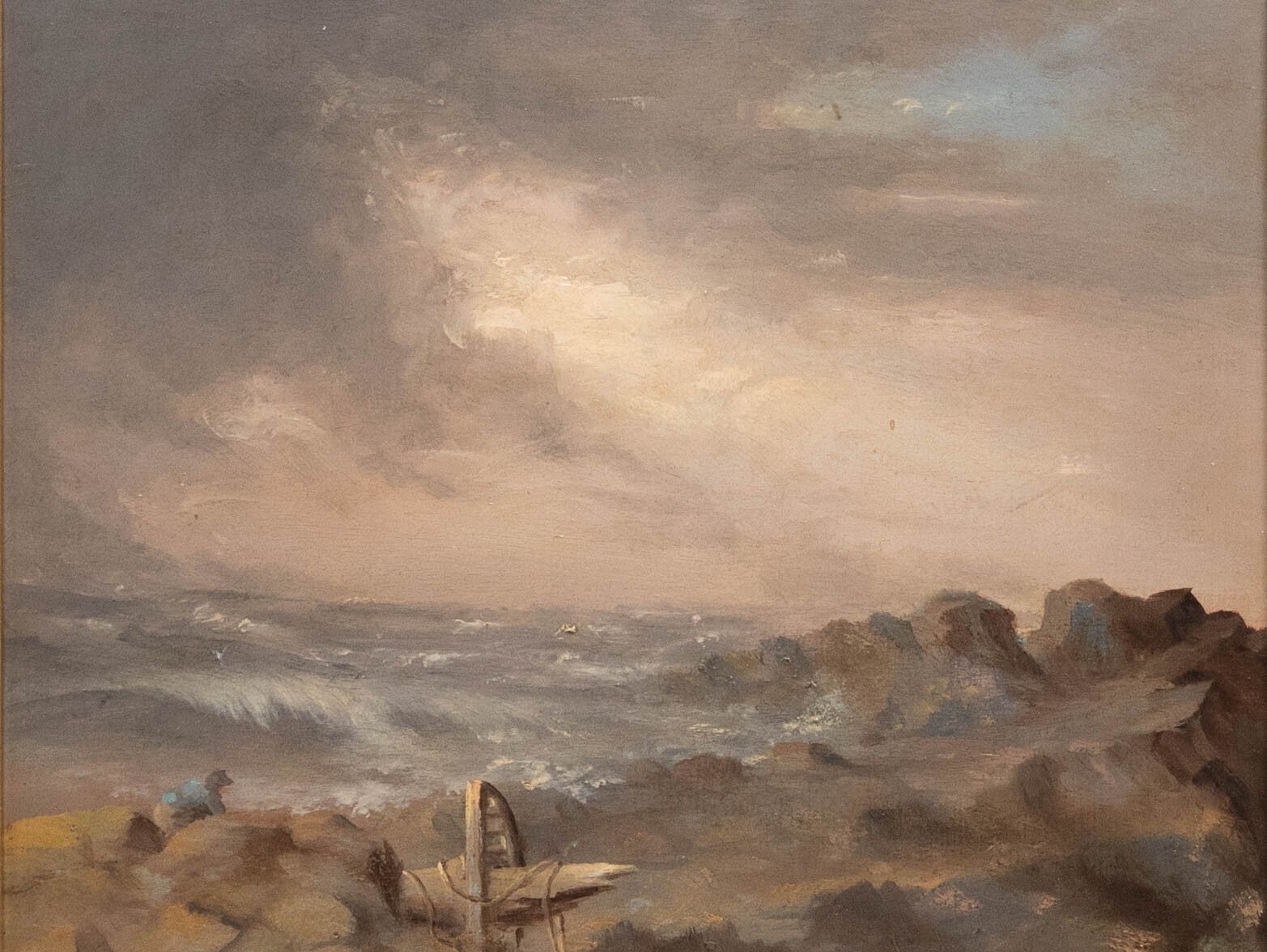 Late 19th Century Oil Stranded In The Storm photo furniture
