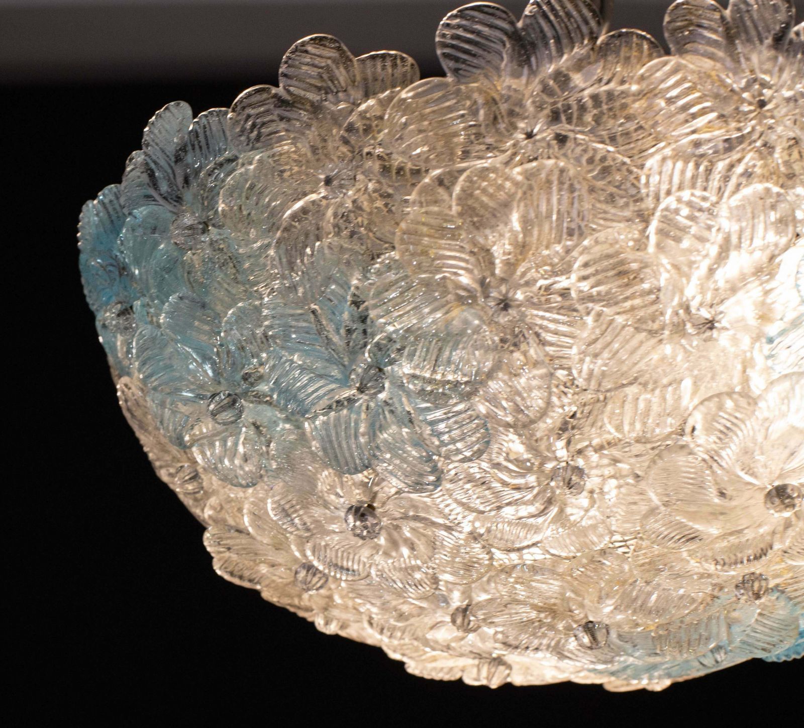 1693.0 Fascinating Murano Ceiling Light Bicolor Flower By Seguso, Italy, 1960s photo