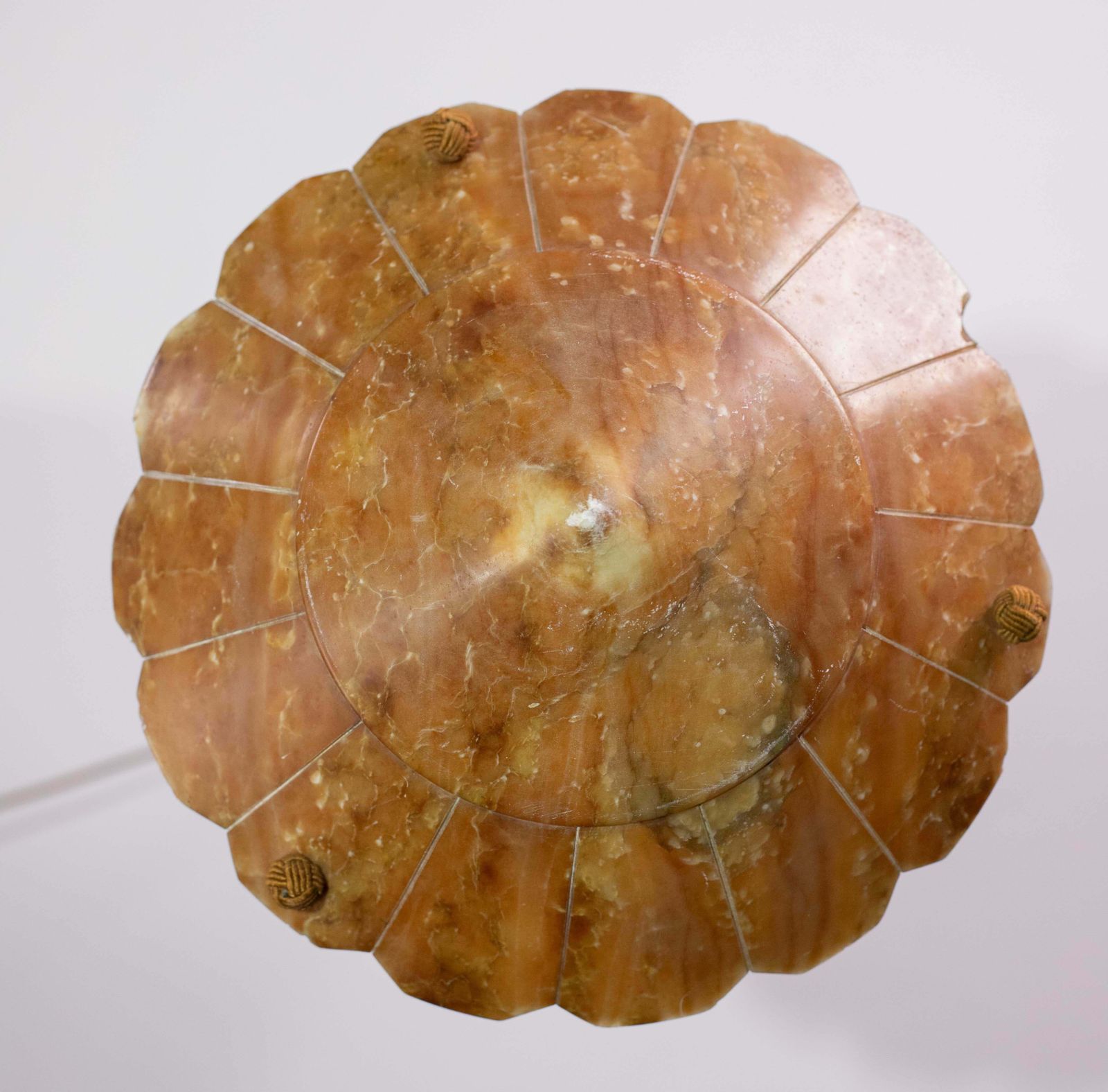 photo vinterior Antique Art Decò Liberty Alabaster Chandelier, 1940s