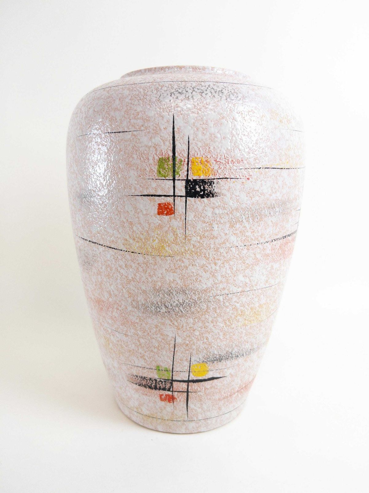 Large Scheurich 1950s Floor Vase   Mid Century Ceramic Hand Painted Vase   Form 239 30 photo 119.0