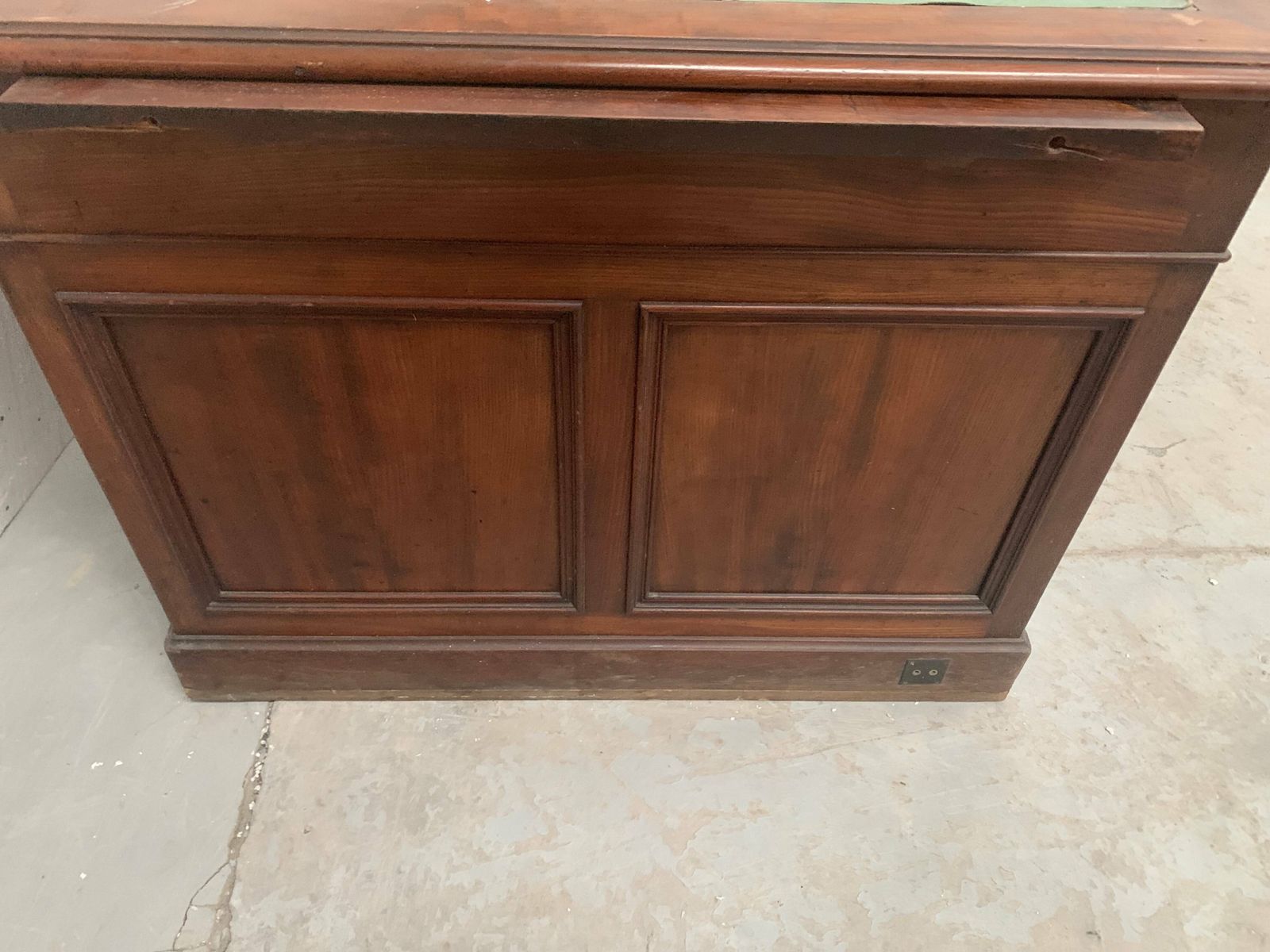 Napoleon III Style Flat Desk With Pedestal In 19th Century Mahogany photo for sale