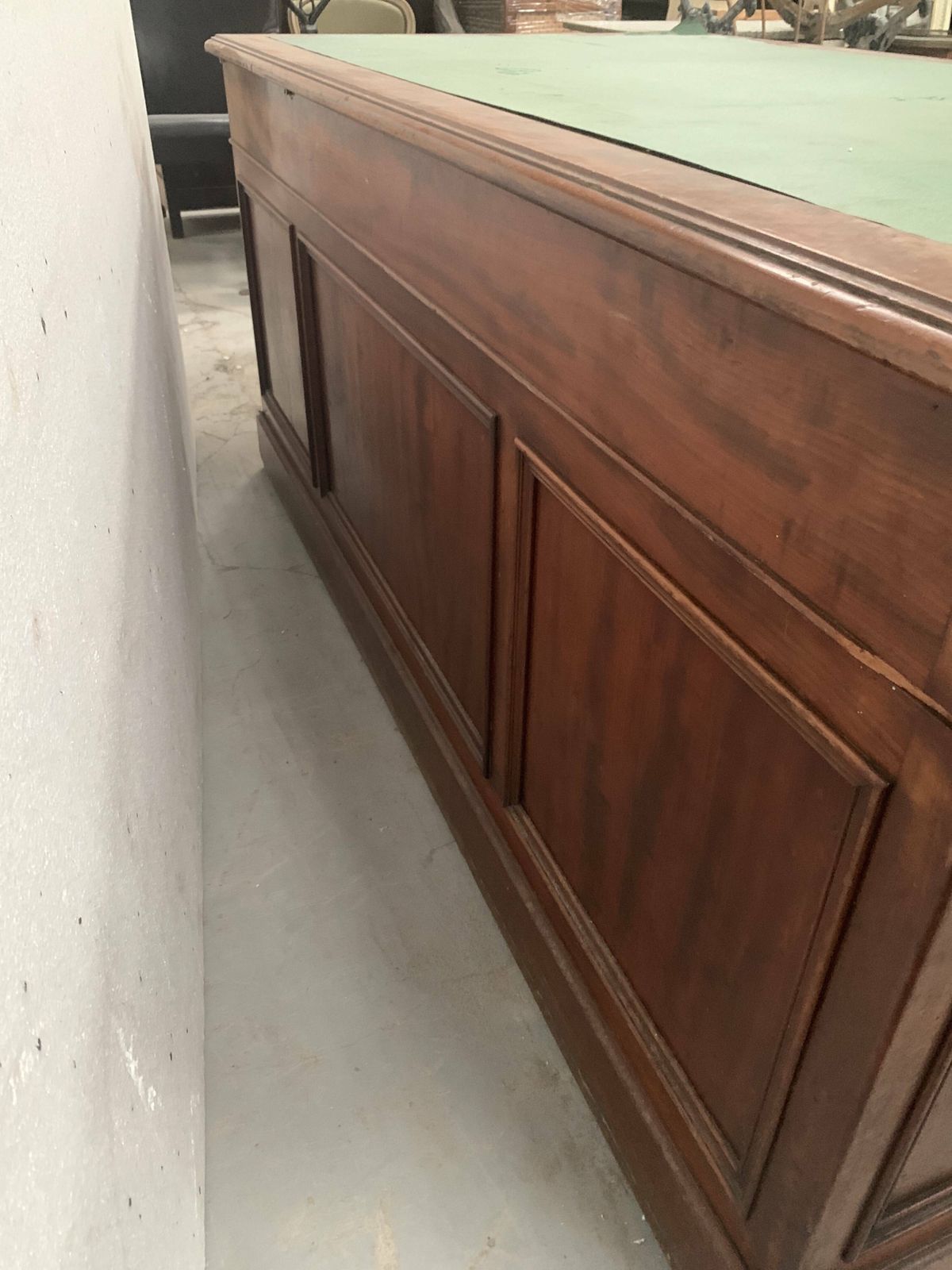 Napoleon III Style Flat Desk With Pedestal In 19th Century Mahogany photo Furniture