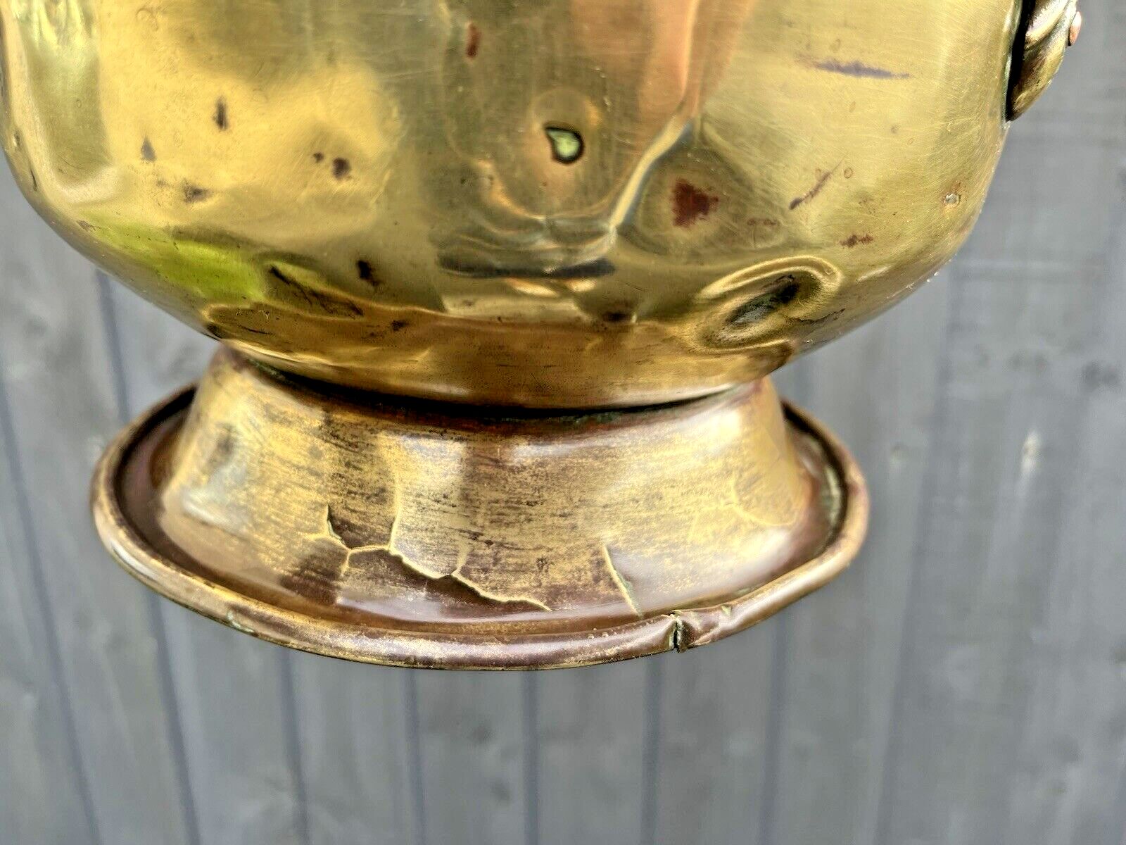 photo vintage Antique C1880 Art Nouveau Rococo Regency Brass Champagne Pedestal Ice Bucket Af