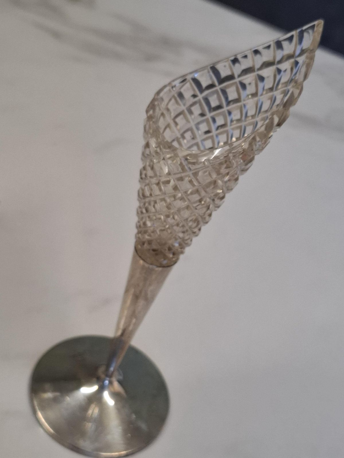 Antique London Silver 1900 Crystal Toped Epurn Vase photo furniture