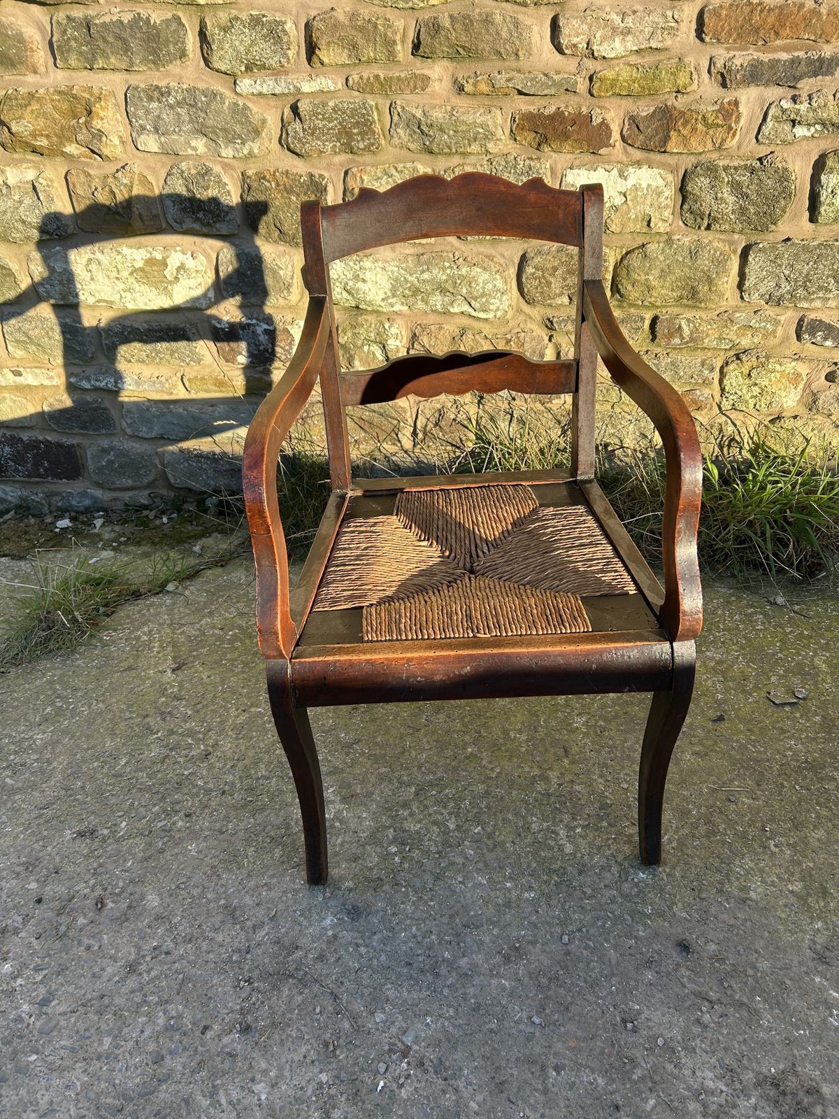 photo for sale Victorian, Farm House, Sussex Arm Chair With Rush Seat.