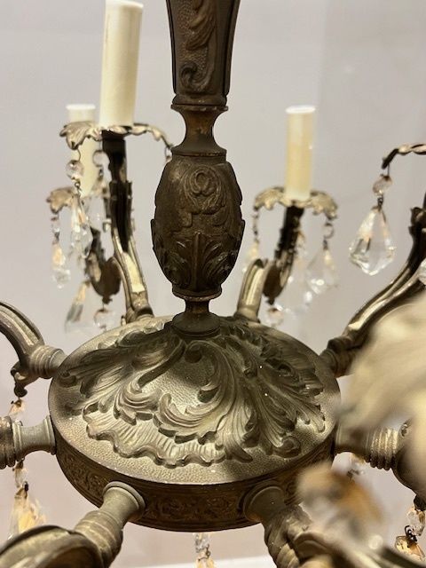 A Pair Of Dark Framed Twelve Light Of French Rococo Chandeliers photo buy