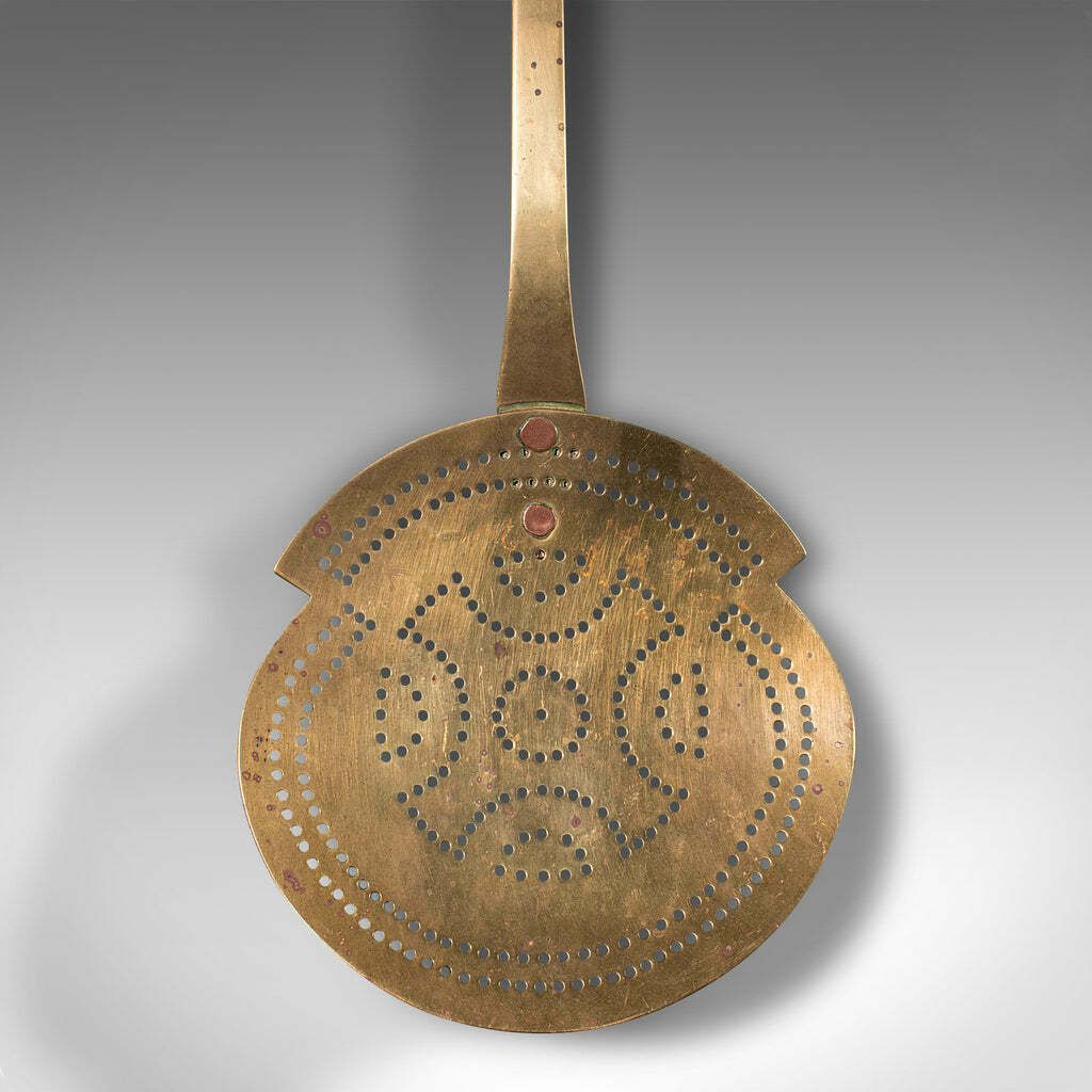 Antique Muffin Toaster, English, Brass, Fireside Warmer Tool, Georgian, C.1800 photo Home Fixtures