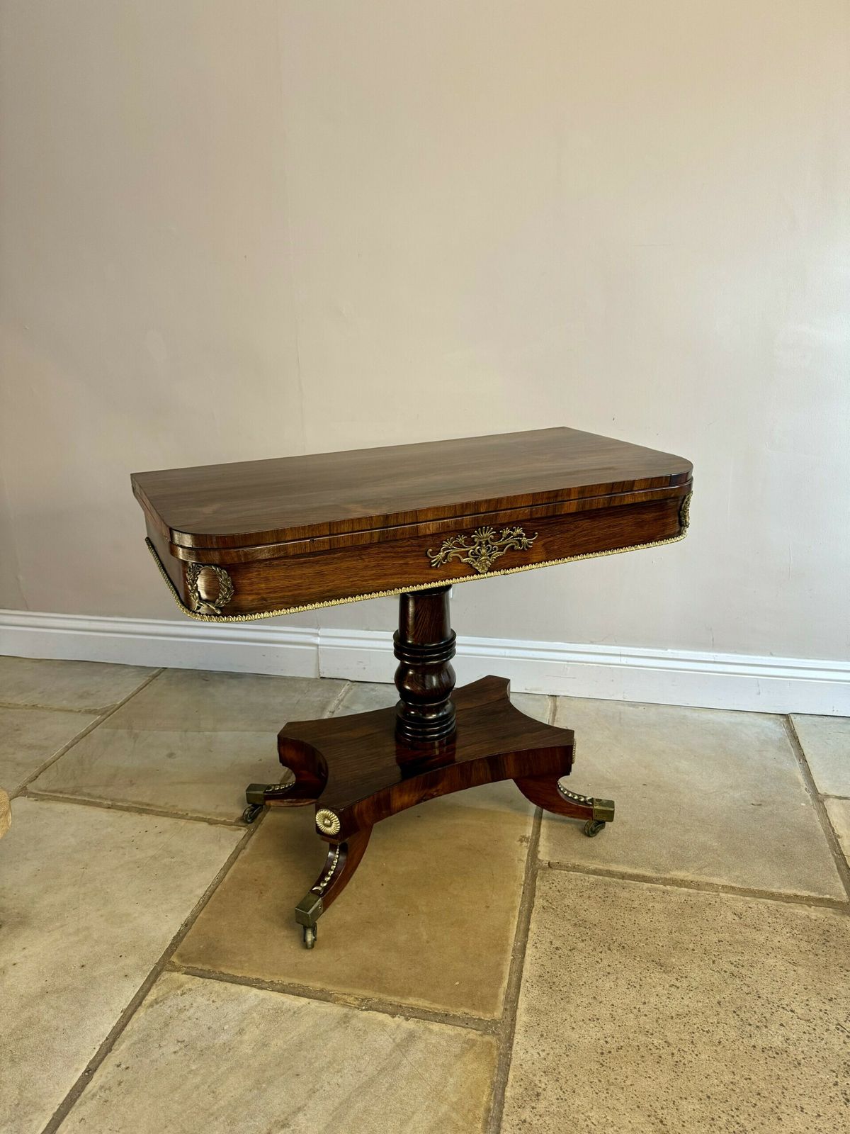 Pair Of Antique Regency Outstanding Quality Rosewood Card Tables photo vintage