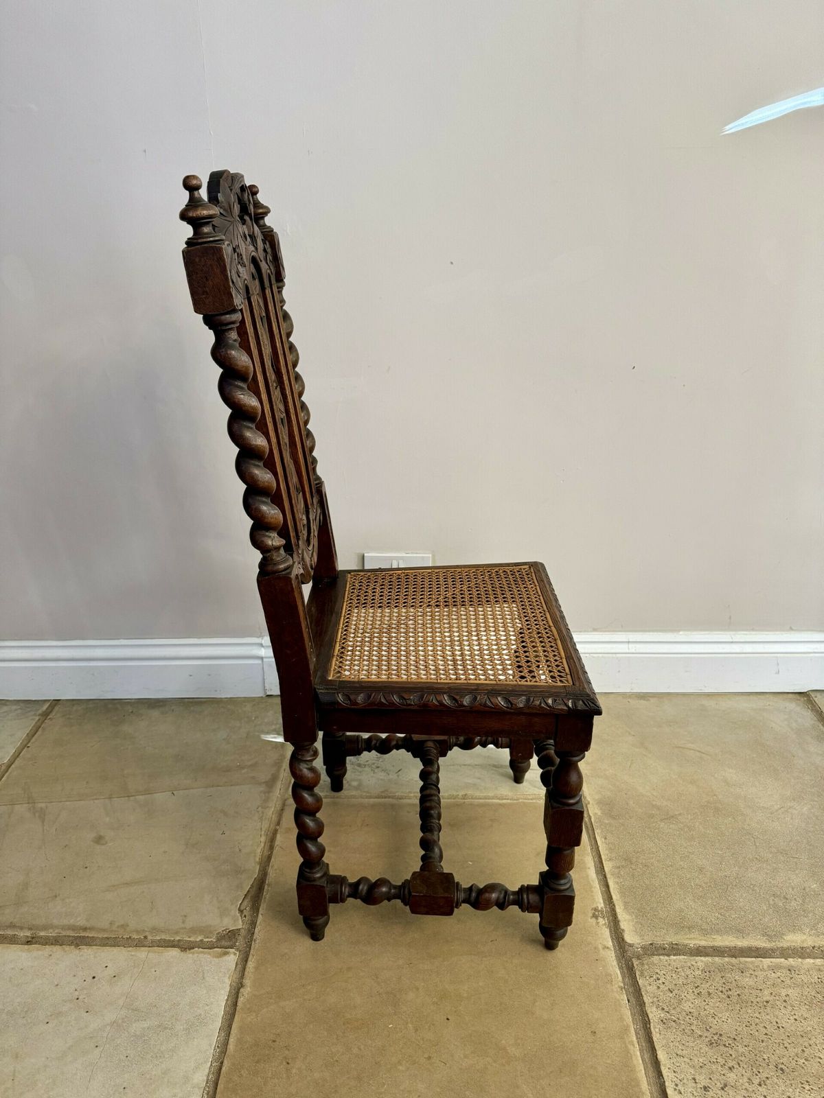 Stylish Set Of Eight Antique Quality Carved Oak Dining Chairs photo Furniture
