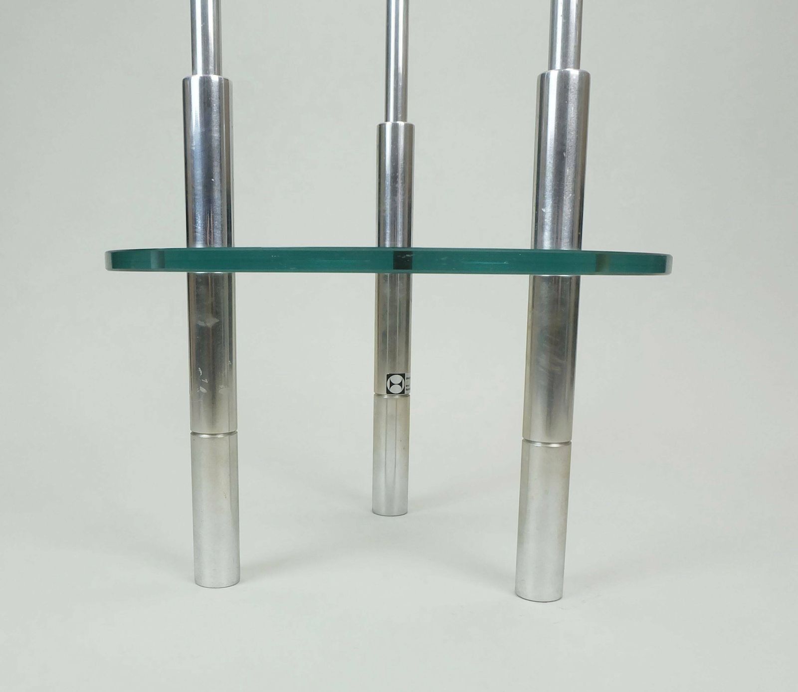 photo for sale Large Knut Hesterberg Candle Holder Stainless Steel And Glass Candelabra 1970s