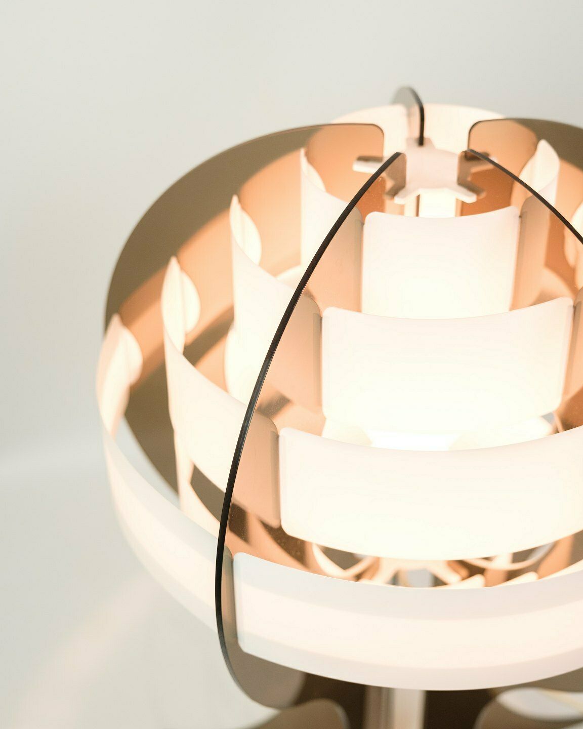 Table Lamp In Smoked & White Acrylic Glass By Flemming Brylle & Preben Jacobsen From 1960s photo for sale