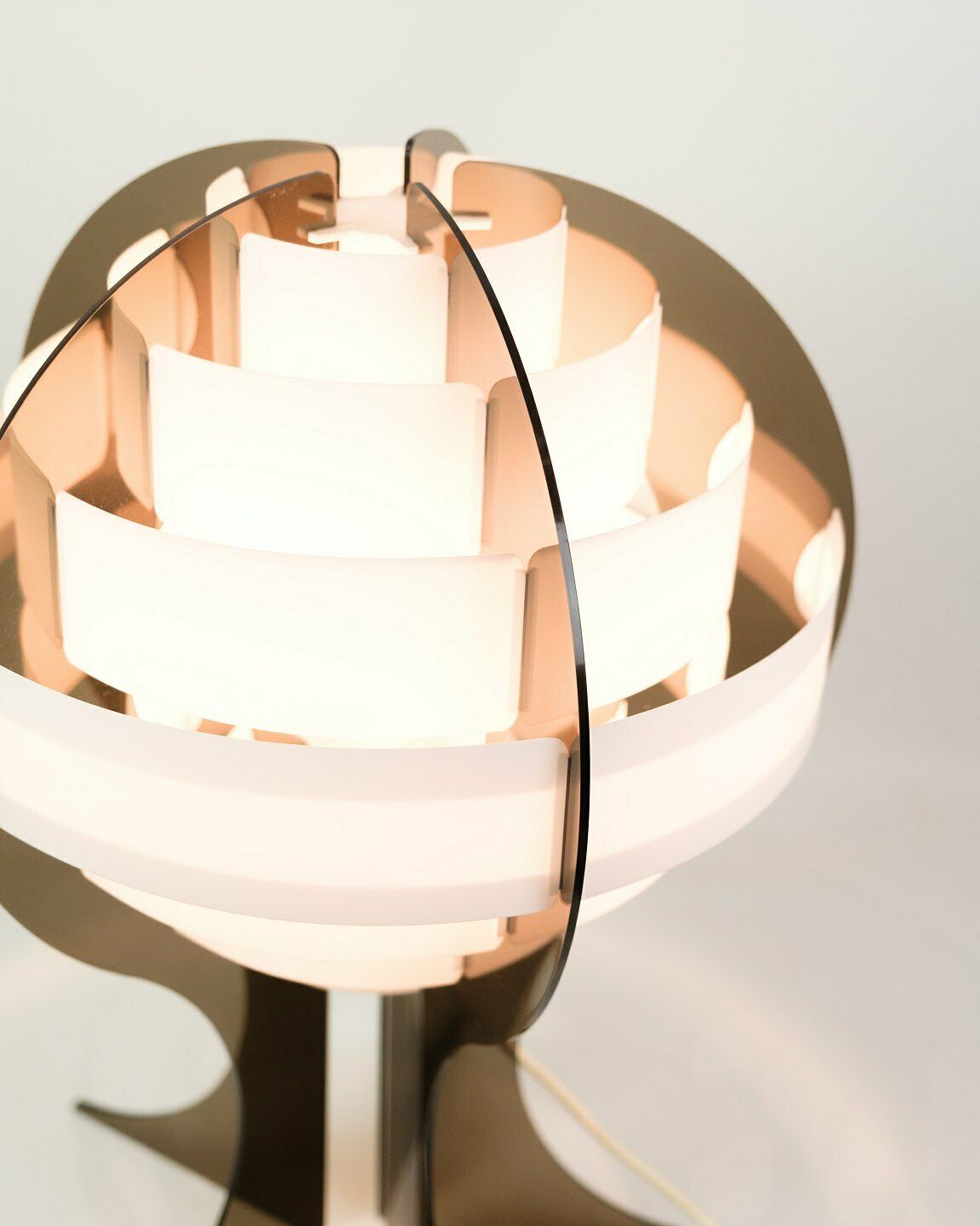 Table Lamp In Smoked & White Acrylic Glass By Flemming Brylle & Preben Jacobsen From 1960s photo Lighting