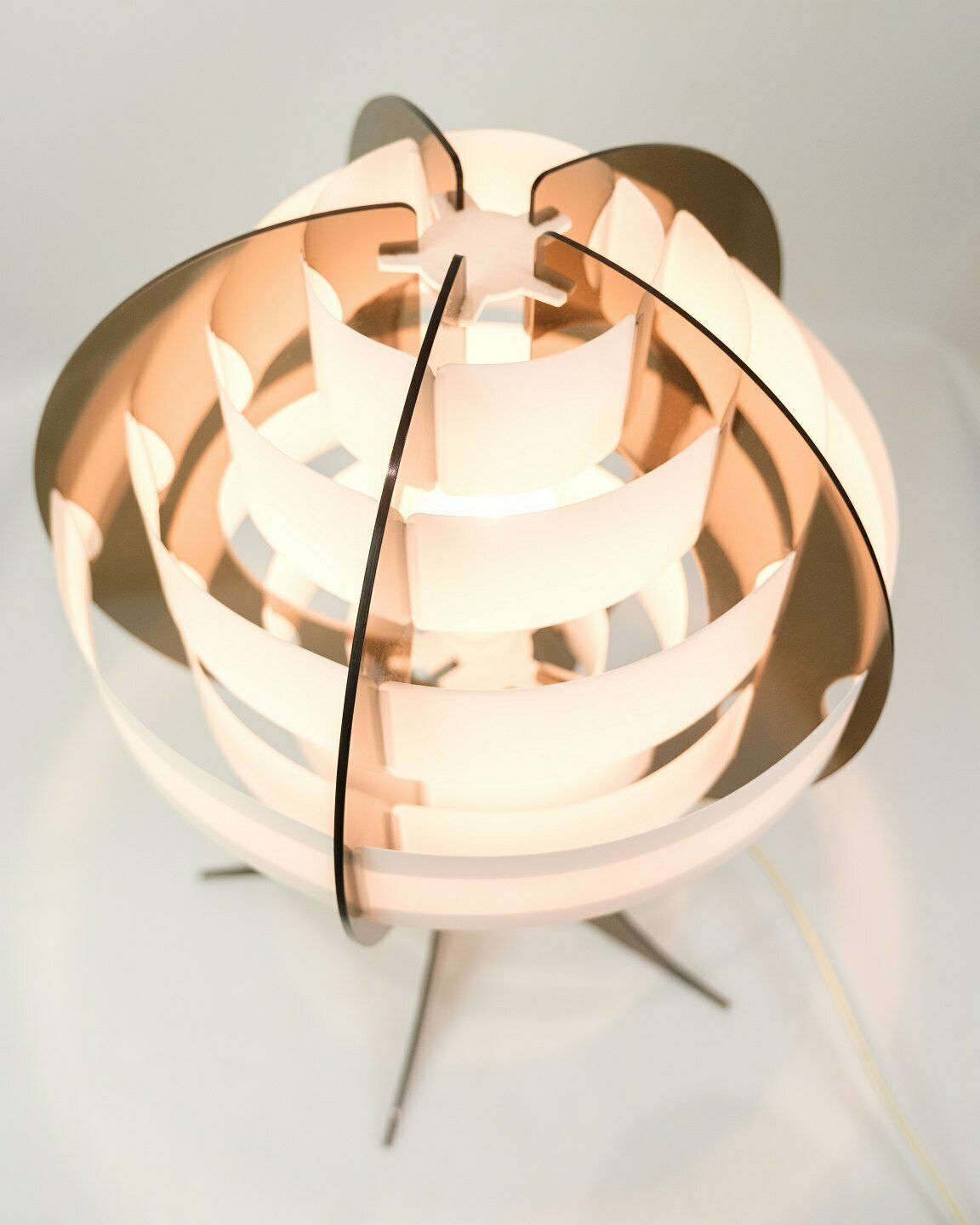 Table Lamp In Smoked & White Acrylic Glass By Flemming Brylle & Preben Jacobsen From 1960s photo 745.0