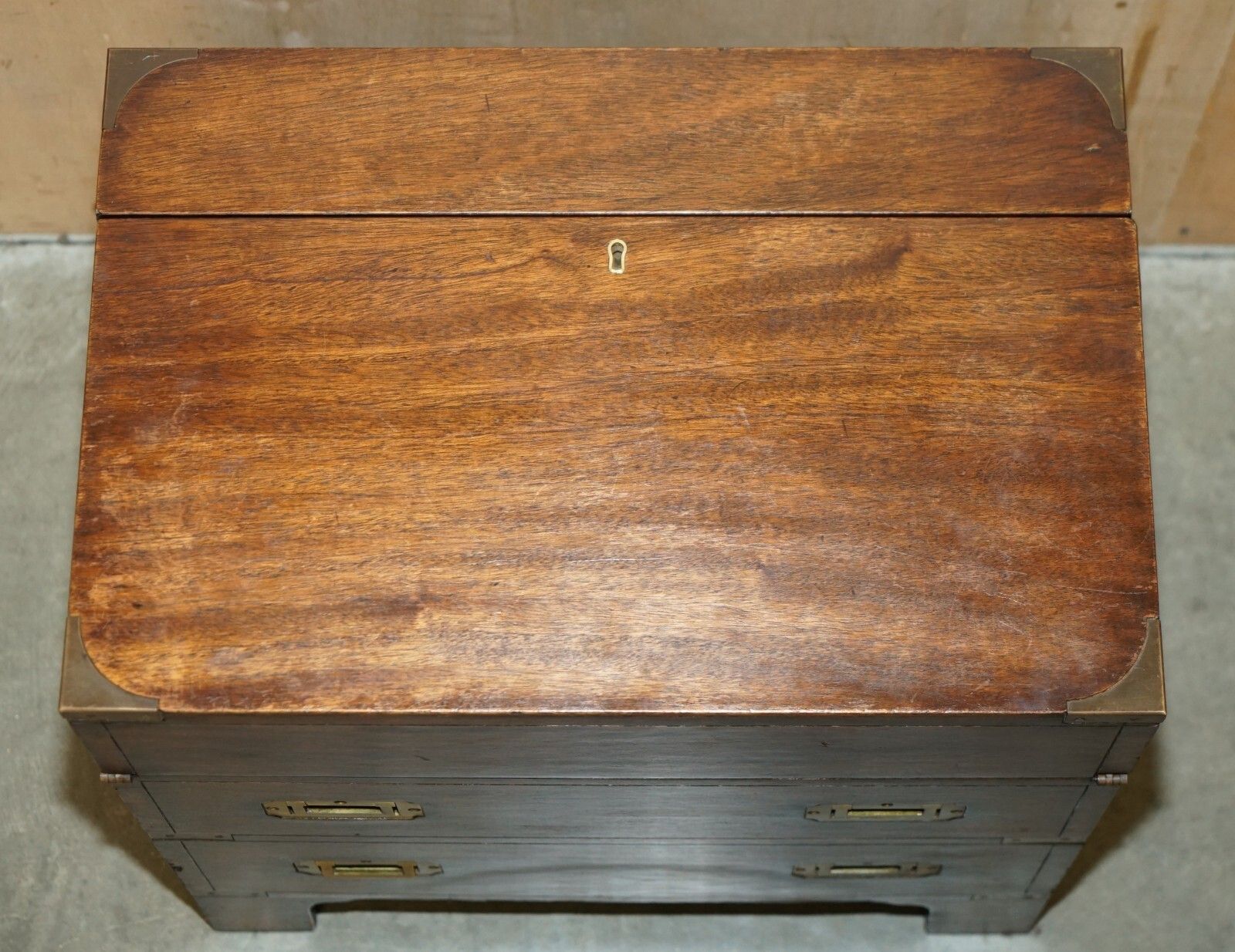 Fine Antique Victorian Mahogany Military Campaign Drinks Cabinet Hidden Inside photo Furniture
