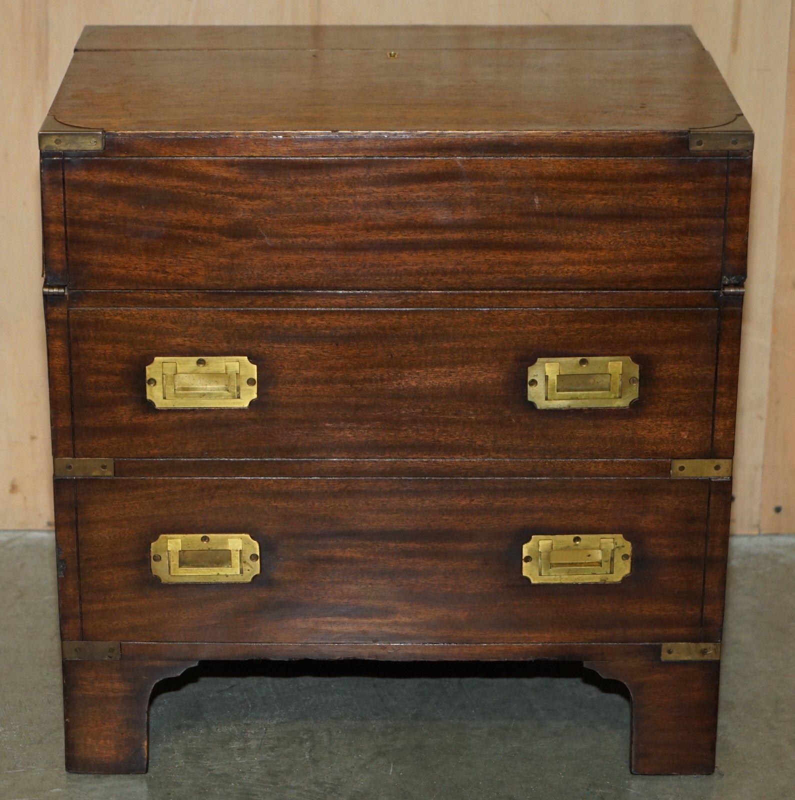 Fine Antique Victorian Mahogany Military Campaign Drinks Cabinet Hidden Inside photo buy