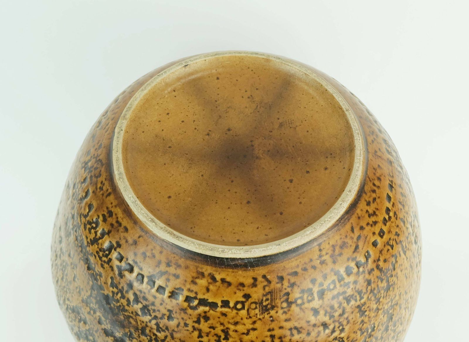 Large Mid Century Modern Ceramic Vase Abstract Decor 1960s 70s photo vintage