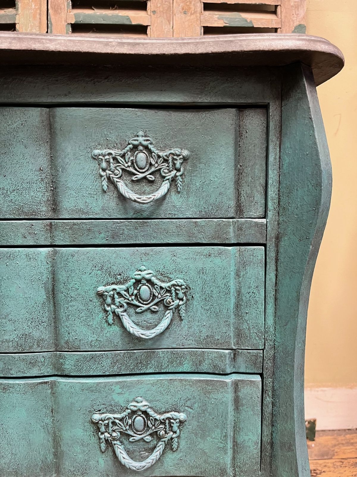 Hand Painted Chest Of Drawers With Stone Effect Top photo Furniture