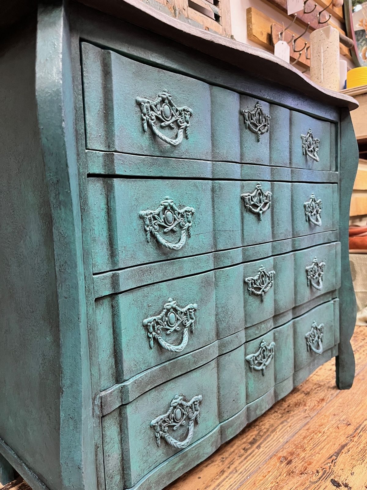 Hand Painted Chest Of Drawers With Stone Effect Top photo buy