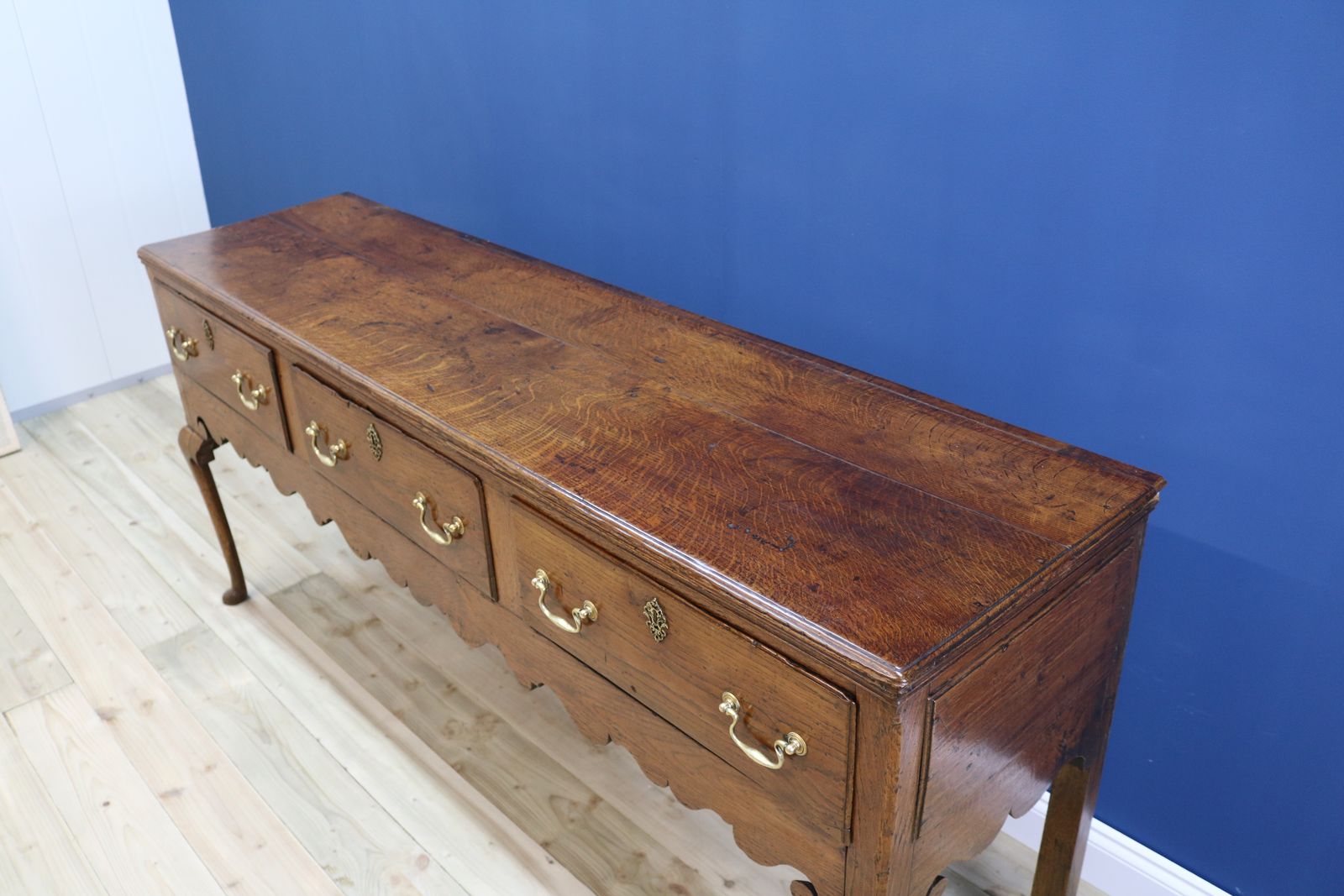Good 18th Century English Oak Side Table / Dresser Base photo vintage