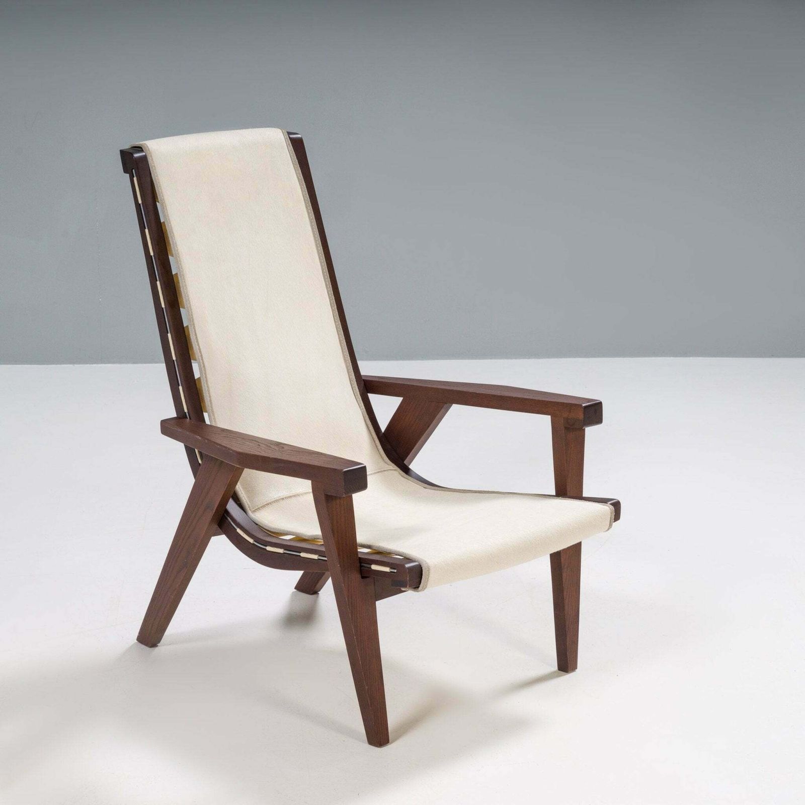 B&B Italia By Antonio Citterio Cream Pony Hair Leather J.J. Armchair photo for sale