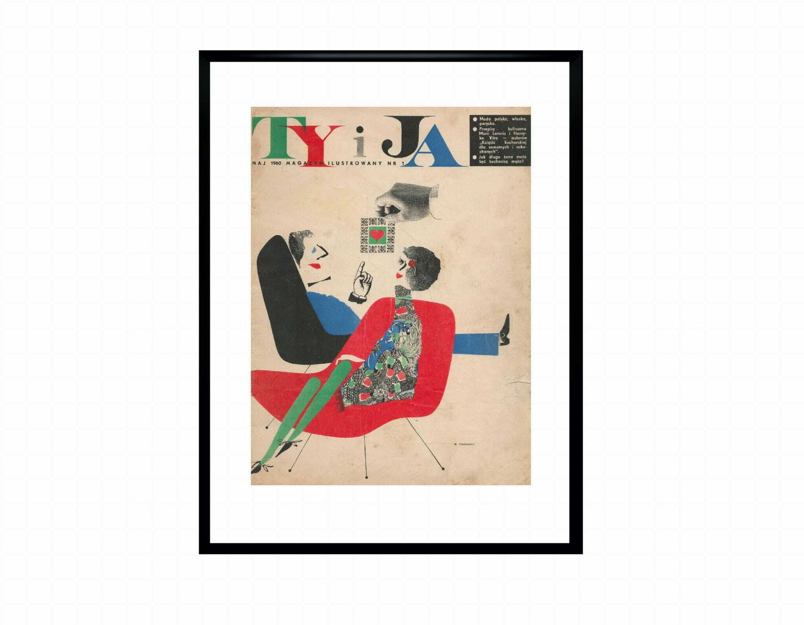 Framed Cover Of The Monthly Magazine Ty I Ja 05/1960, Author: Roman Cieślewicz photo furniture