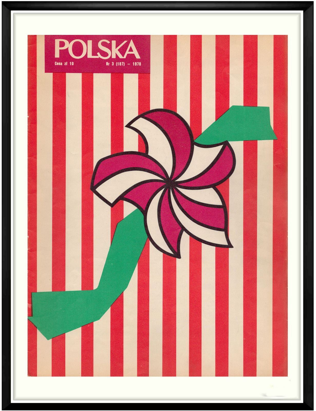 Framed Cover Of The Monthly Polska, Author: Henryk Tomaszewski, 1970