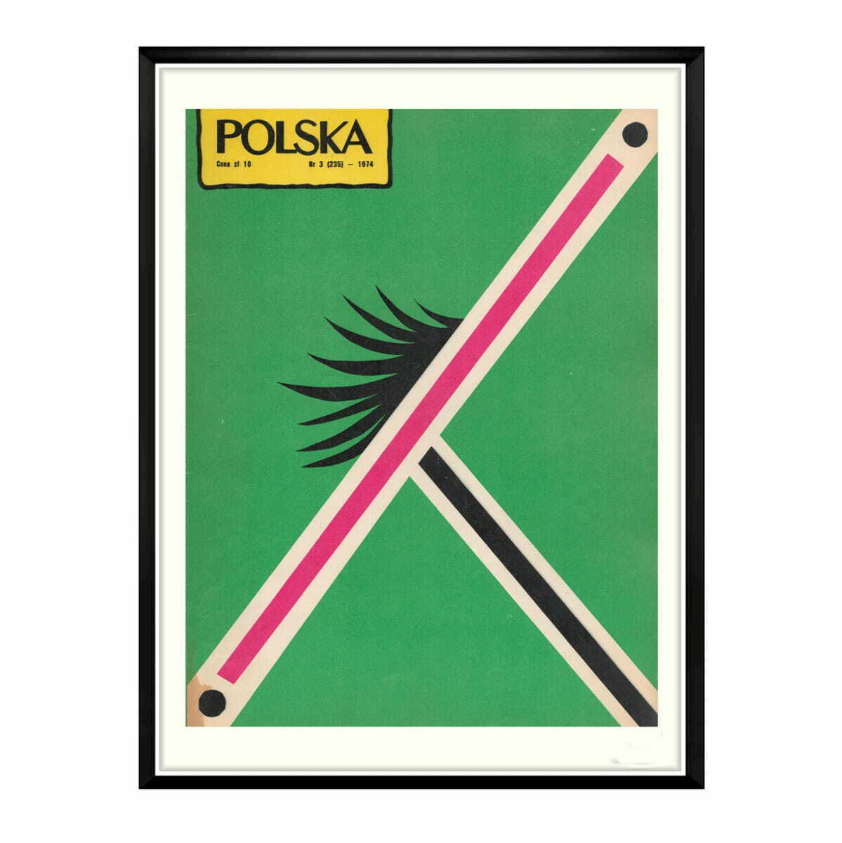 Framed Cover Of The Monthly Polska, Author: Henryk Tomaszewski, 1974 photo furniture