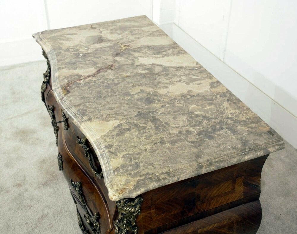 Louis XVI Bombe Chest Drawers Antique French Commode 1880 photo for sale