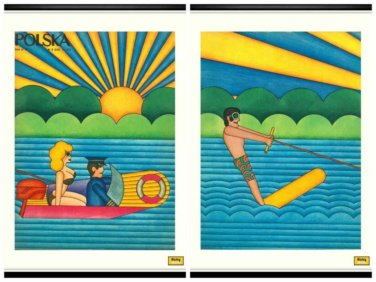 Two Framed Covers Of Polska Magazine, "Lato" Andrzej Krajewski 1974