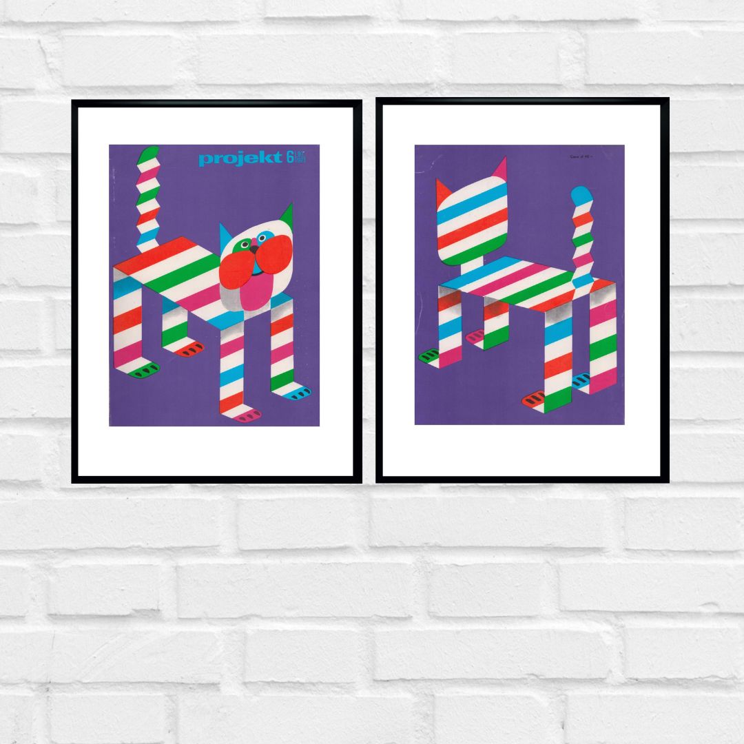 Two Framed Covers Of The Magazine Projekt From 1973, Cars. Hubert Hilscher photo furniture