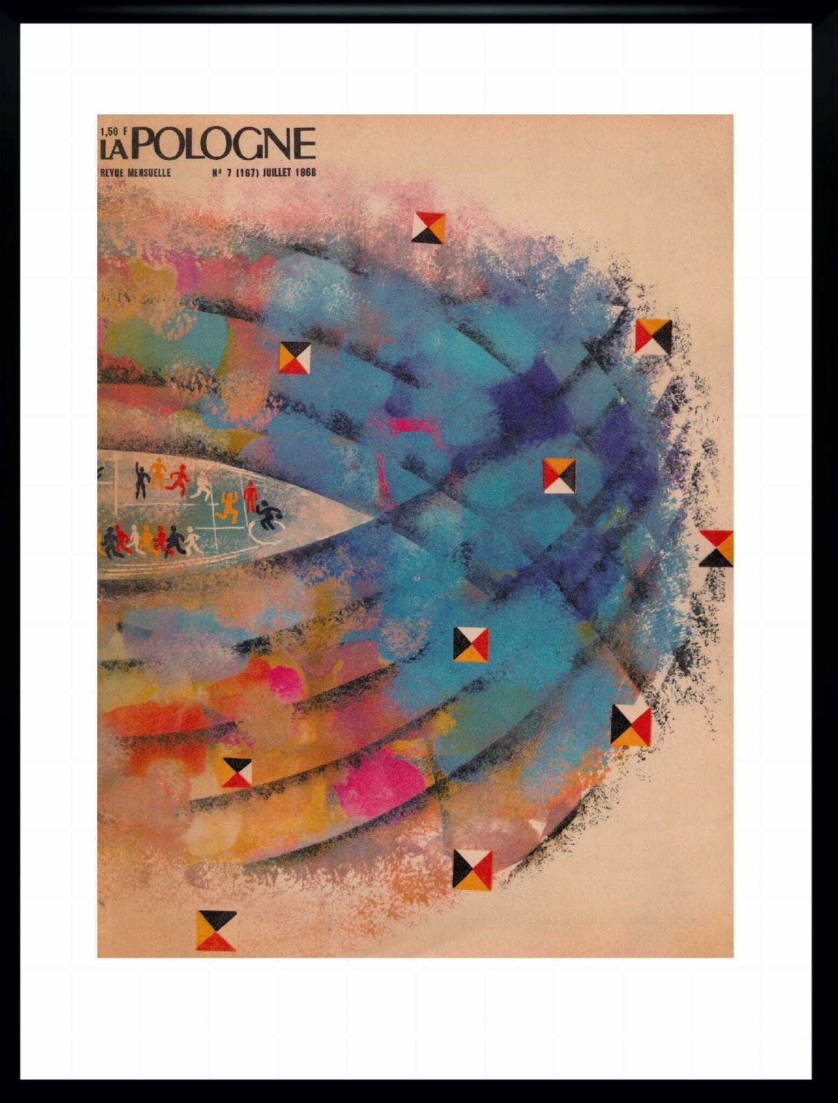 Two Framed Covers Of The Monthly Polska (French Edition) From 1968, Author. Andrzej Pilich photo furniture