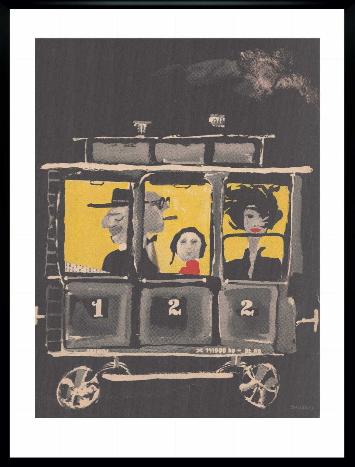Two Framed Covers Of Polska Magazine, "Wesoły Train", Author. Waldemar świerzy, 1957