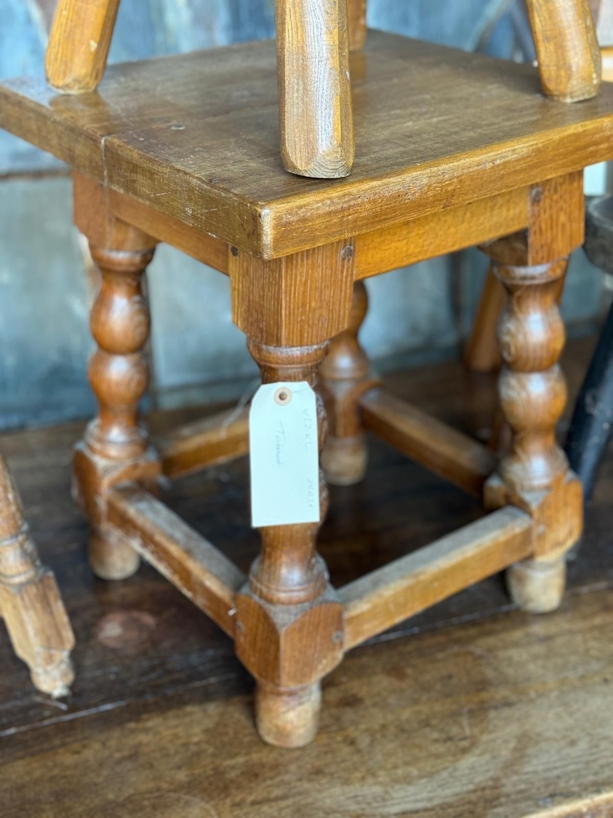 photo for sale Collection Of 10 Antique Stools For Farmhouse Tables