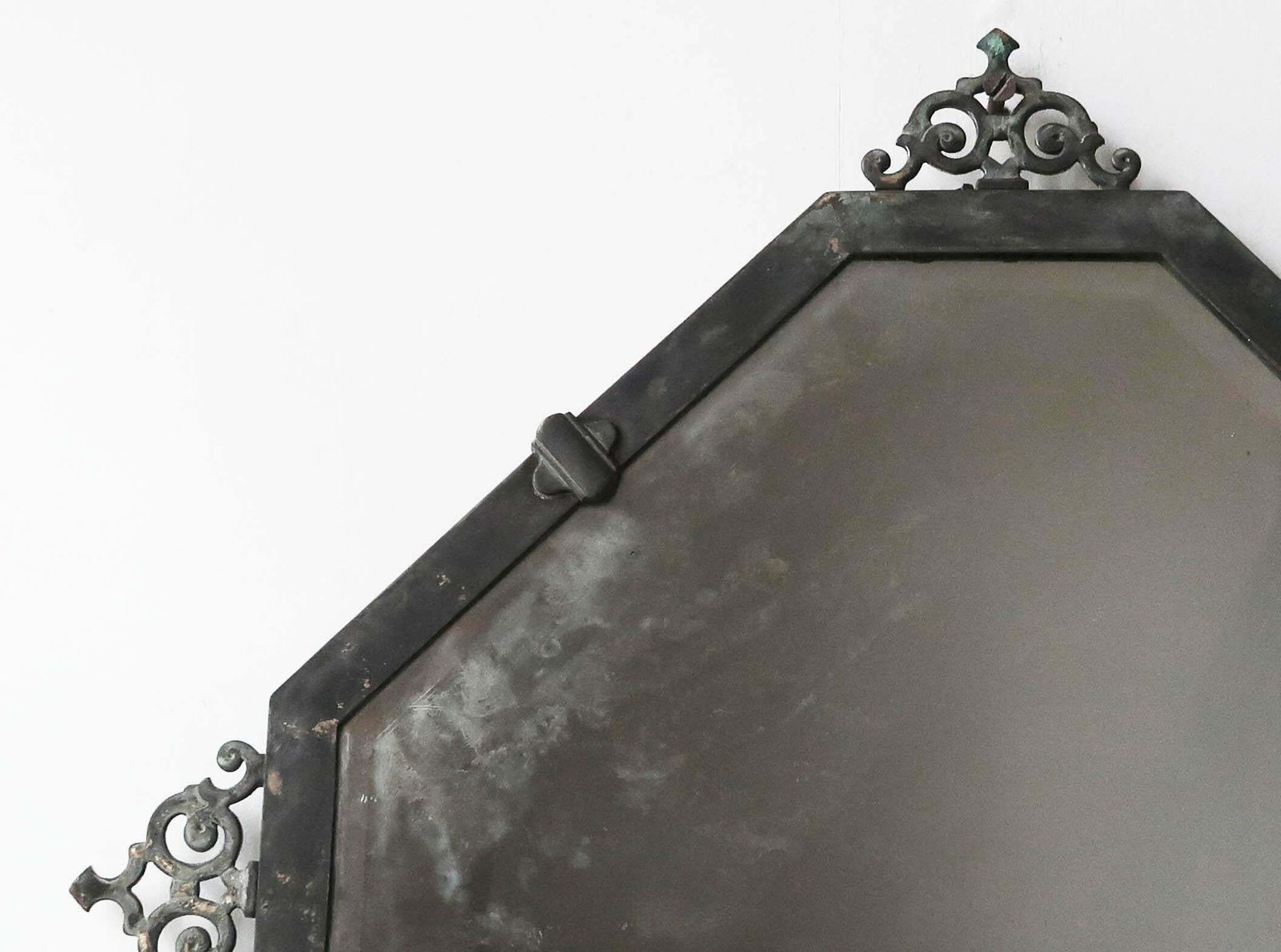 Antique Brass Renaissance Style Bevel Edged Wall Mirror, English, C.1910 photo 550.0