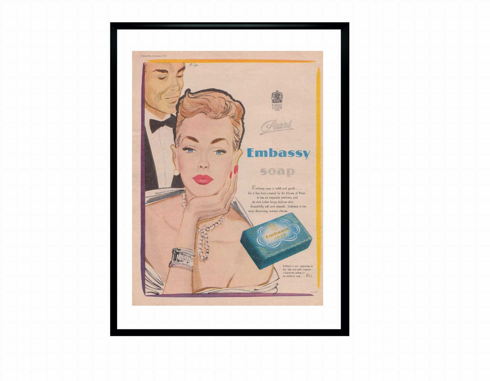 Luminated English Soap Advertising Embassy From 1949 photo for sale