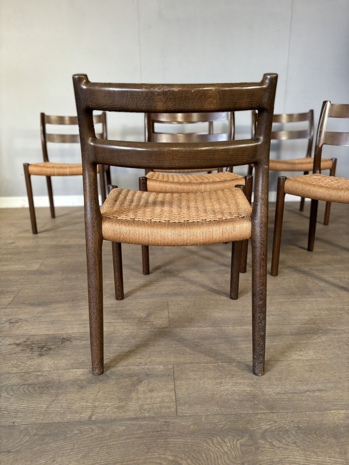 Set Of 6 Vintage Danish Dining Room Chairs Model Number 84 By Niels Otto Moller photo Furniture
