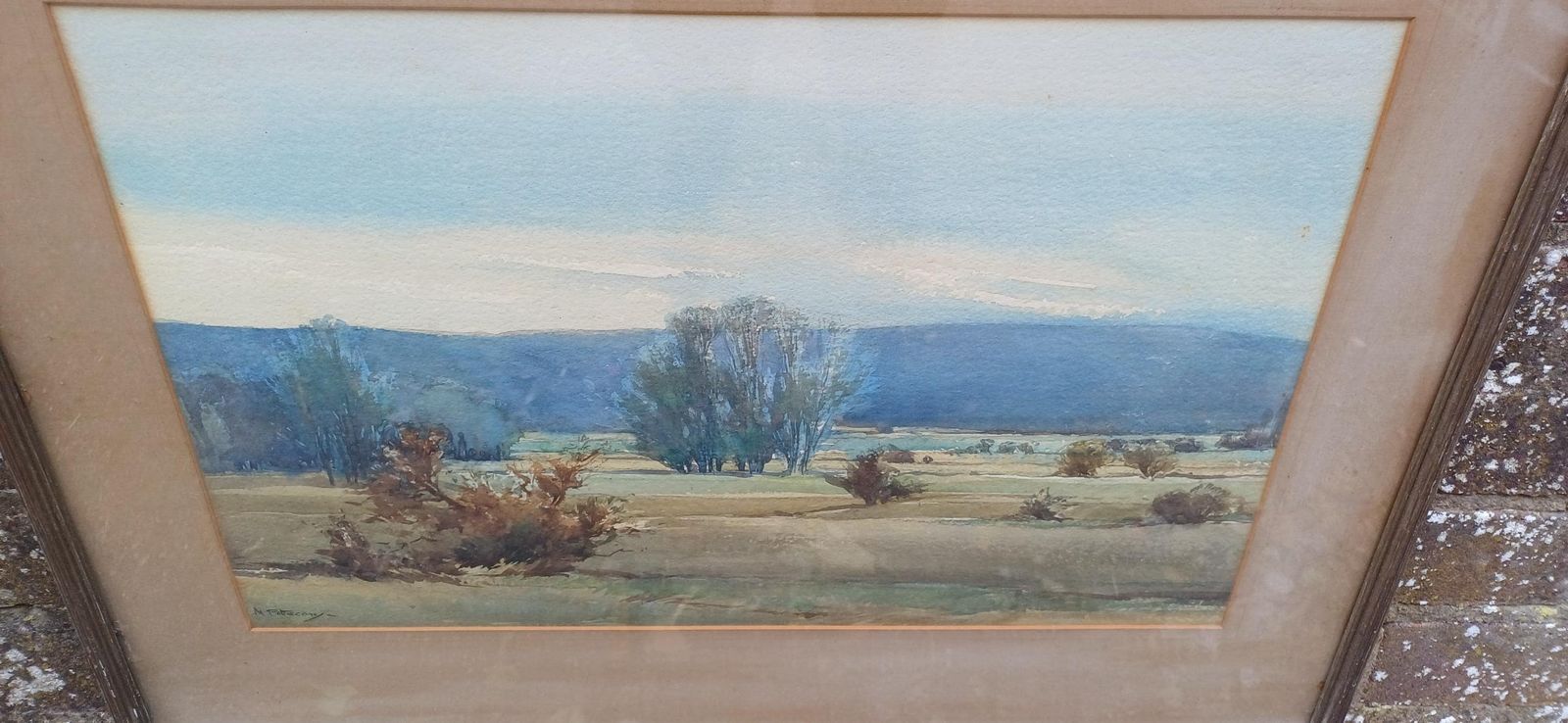 photo furniture Original Art Early To Mid 1900s Original Water Colour By Madeline Pothecary, Possible Sussex Or Kent. Framed In Mid Century Wooden Glazed Frame