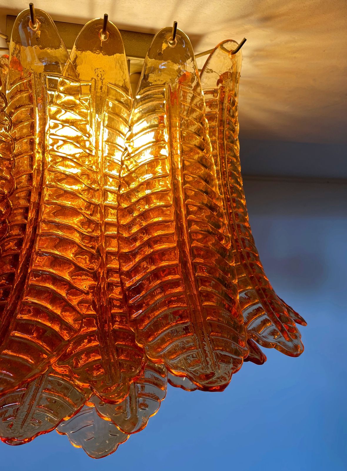 Murano Ceiling Lamp – 32  Amber Felci Glasses photo buy