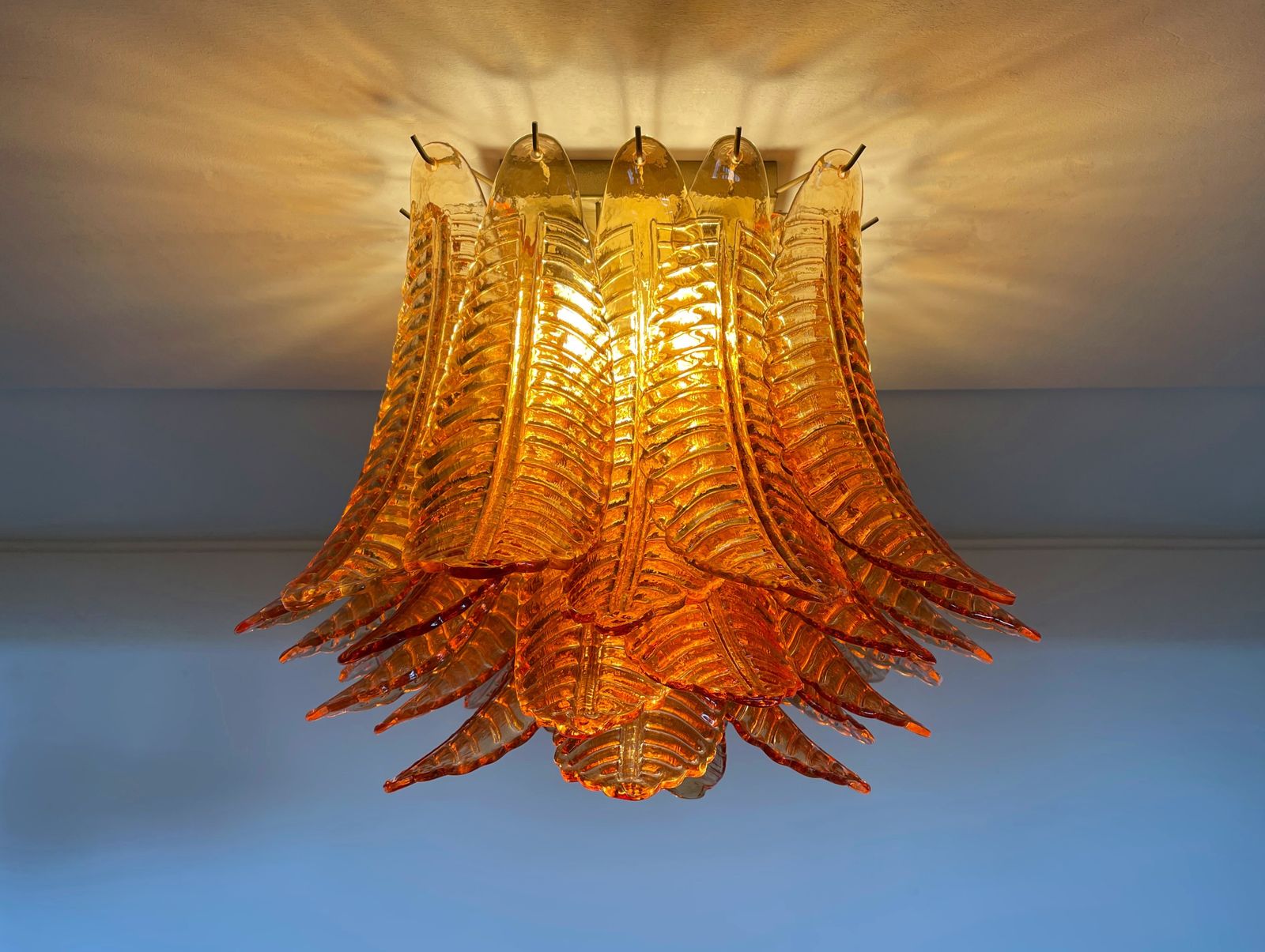 photo for sale Murano Ceiling Lamp – 32  Amber Felci Glasses