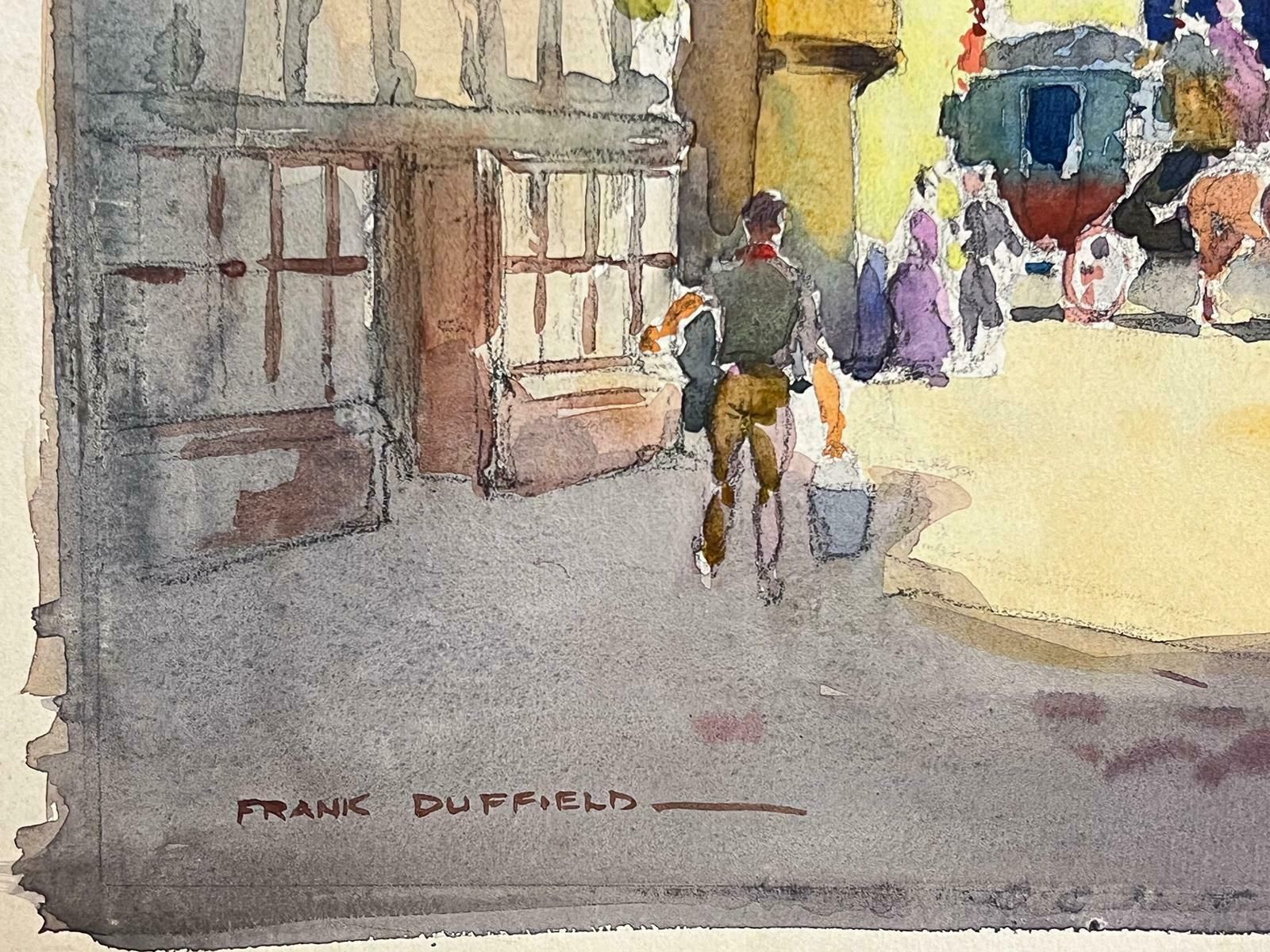 Frank Duffieldhorse & Carriage In Old English Village Lane 20th Century British Paintingmid 20th Century photo Art