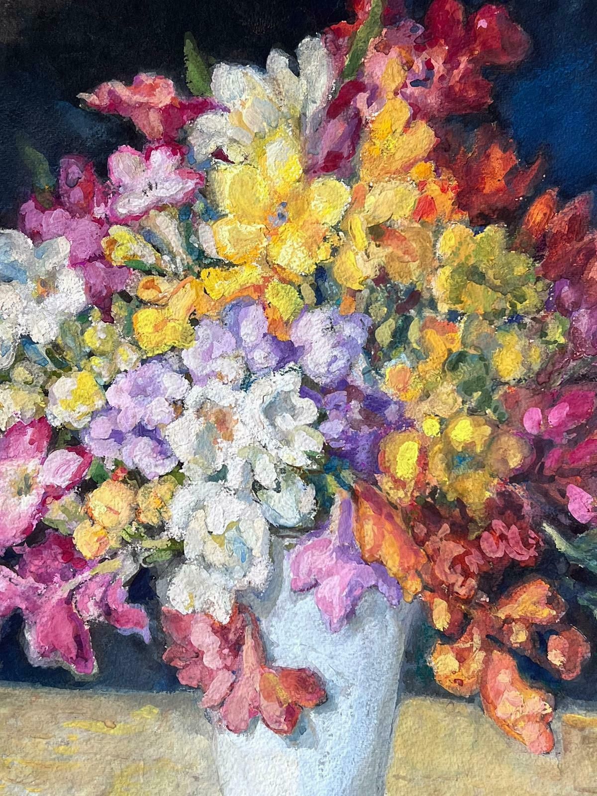Jean Laforguebloom Floral Display Mid 20th Century French Post Impressionist Signed Painting1953 photo furniture